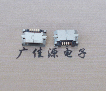 衡阳Micro USB平口全贴板 鱼叉脚5.0长带定位柱加焊盘