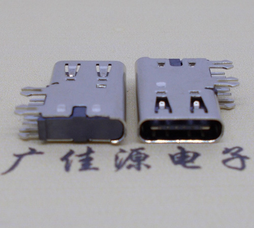 衡阳侧插USB3.1接头座子.90度type-c母座.6p侧插连接器