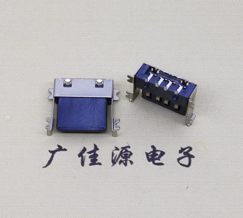 衡阳薄胶芯母座 USB2.0卧式贴板A母10.0短体尺寸