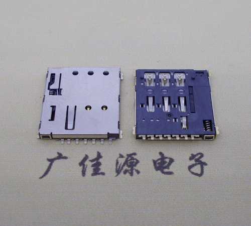 衡阳NANO SIM 自弹式卡座 1.37H 带CD测试7Pin 手机卡座连接器